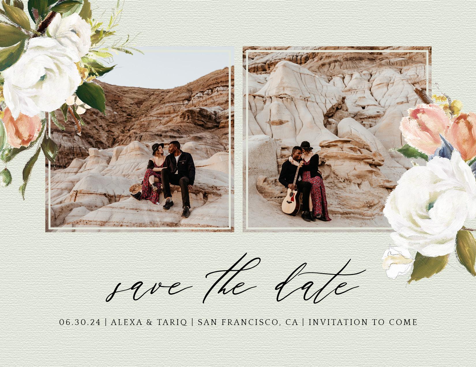 Octavia Photo | White | Zola Save The Dates