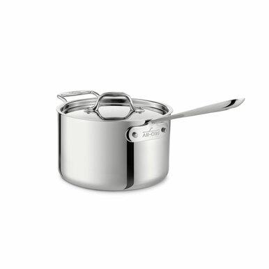 All-Clad D3 Stainless Steel 4qt Covered Saucepan with Handle