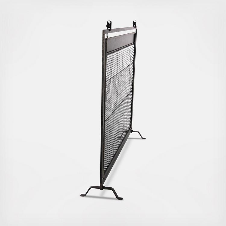 Tisbury Lane, Geometric Grid Single Panel Fireplace Screen with