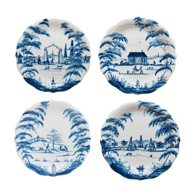 Juliska Country Estate Delft Blue Party Plates Set/4