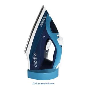 BLACK+DECKER Steam Iron for Clothes with Retractable Cord, Vertical Steaming, Anti-Drip Design, Spray Mist and Auto Clean Button, 1200W