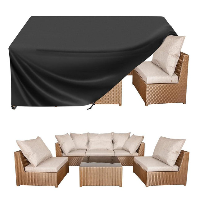 BALEINE Patio Furniture Covers, Outdoor Furniture Covers Waterproof, Heavy Duty Oxford Patio Table Cover for Outdoor Table, Chair, Sofa, Desk (Black 74"L×47"W×28"H)