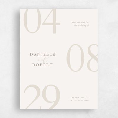 Light Oatmeal, Beige Wedding Save the Date - Damon Portrait