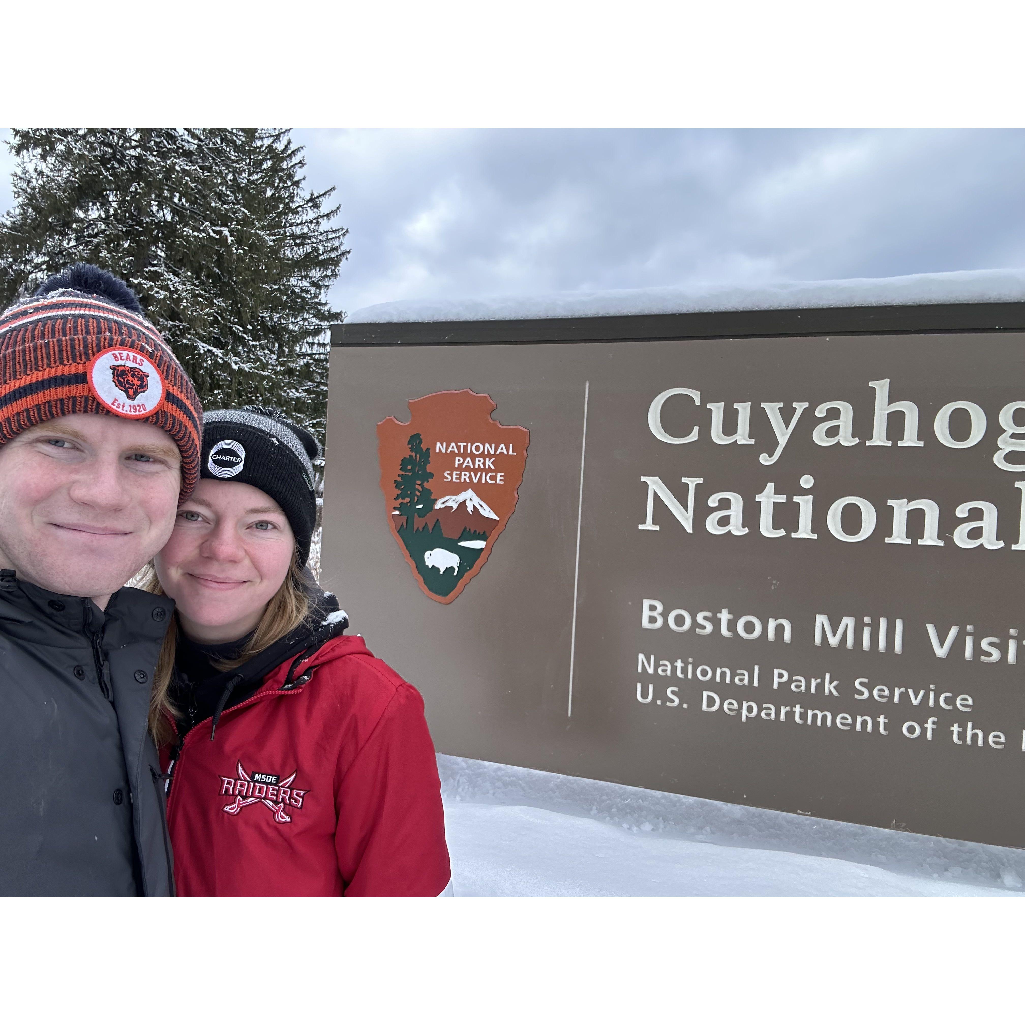 Our first national park together! Our trip to Cuyahoga Valley National Park started our goal to visit all 63 national parks!!