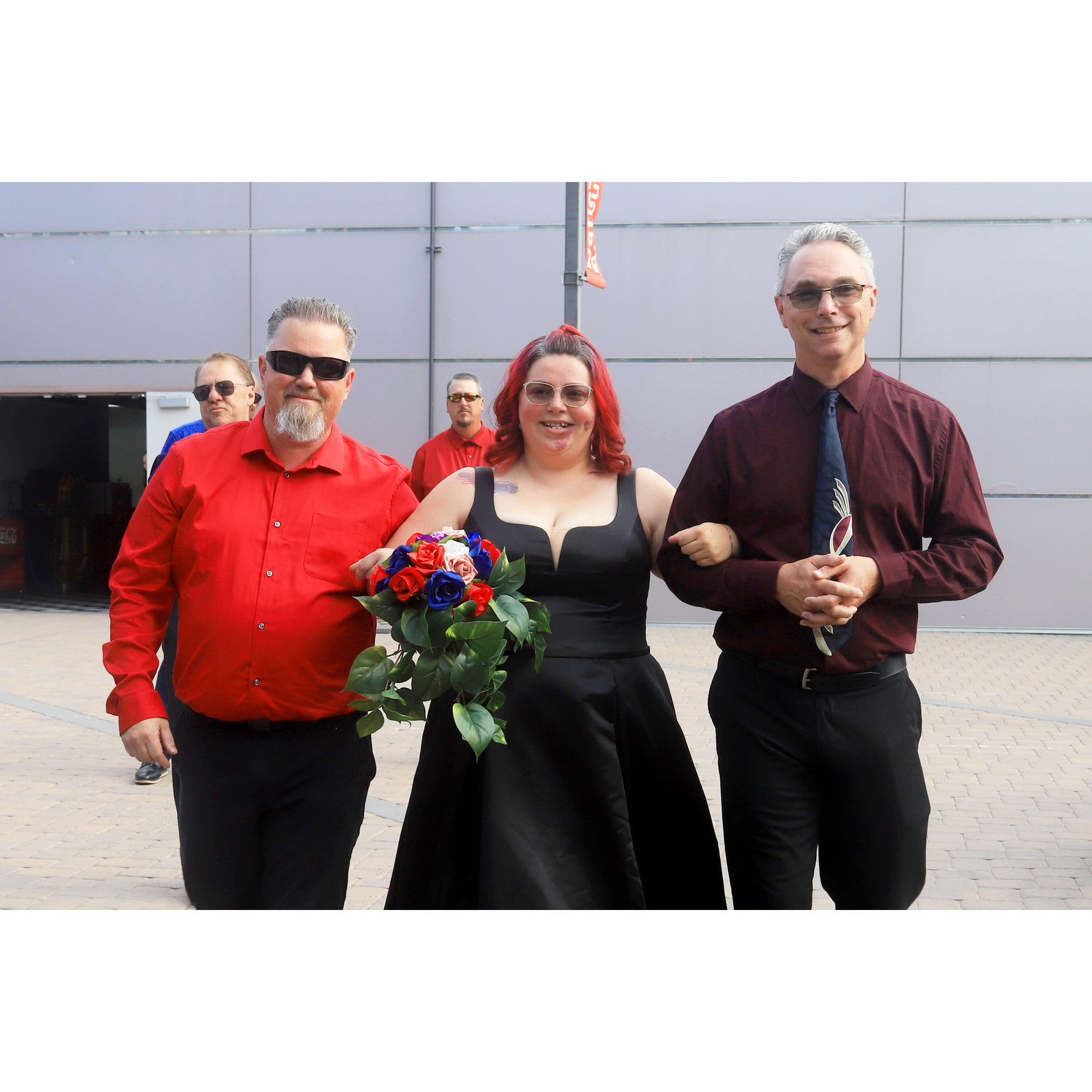 Uncle Chris and Uncle Jeremy with the bride