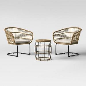 3pc Wicker Patio Chat Set