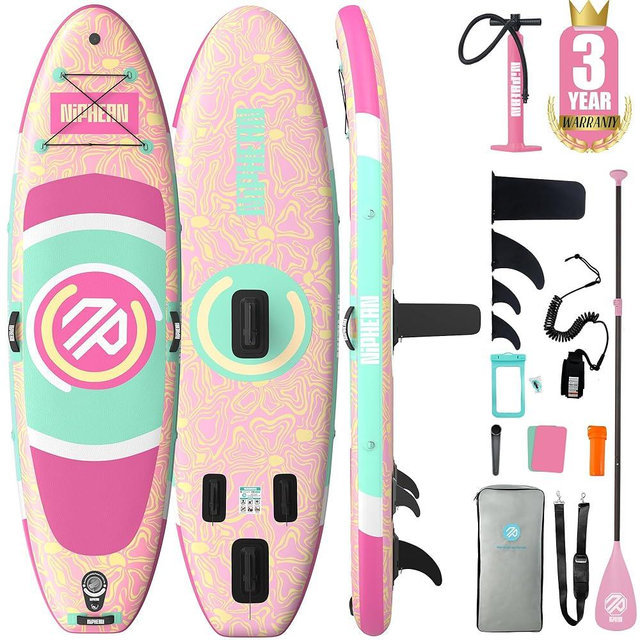 Niphean（Ultra-Light）Inflatable Paddle Board with (Beginner Friendly) StabilTrac Fin and Durable SUP Accessories, 10' Stand Up Paddle Boards for Adults & Youth, Versatile Yoga Paddle Board, Gift Ideas