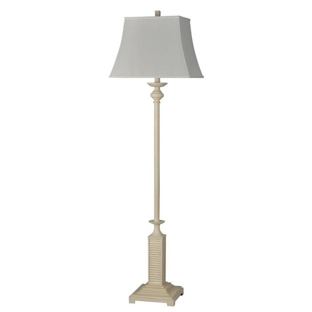 Shutter Floor Lamp in Distressed White