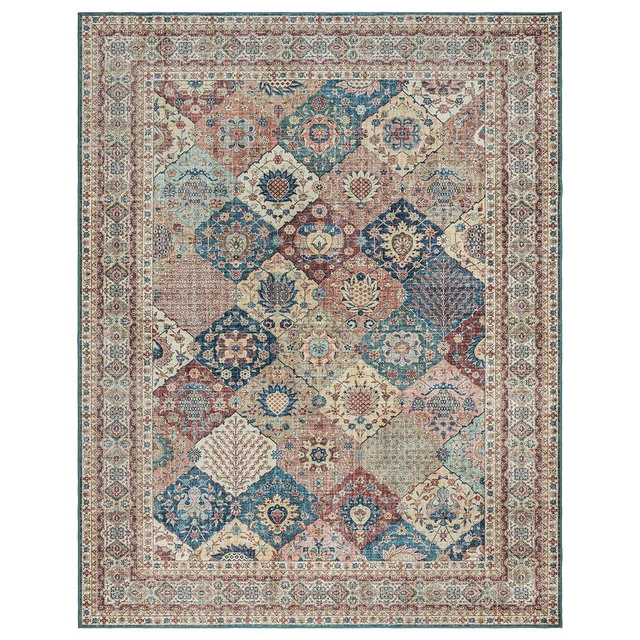 Gertmenian Printed Indoor Boho Area Rug - Non Slip, Ultra Thin, Super Strong, Tufted Rug - Home Décor for Entryway, Bedroom, Living Room - 8x10 Large, Cinzia Bronze, 28508