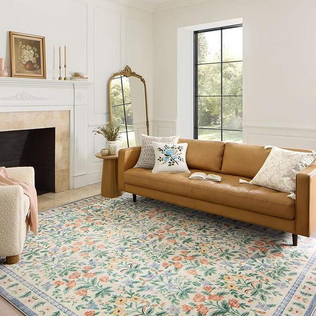Loloi Rifle Paper Co. x Eden Collection EDE-02 Mughal Garden Cream 2'-6" x 7'-6" Runner Rug