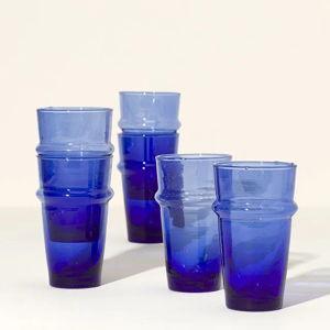 6 Handblown Stacking Moroccan Glasses