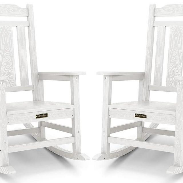 SERWALL Outdoor Rocking Chair White Set of 2