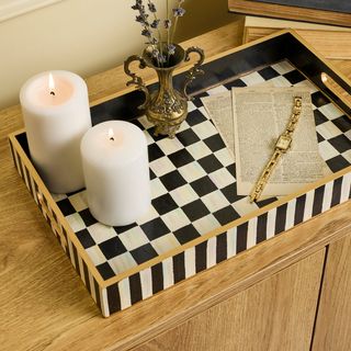 Courtly Check Wood Serving Tray