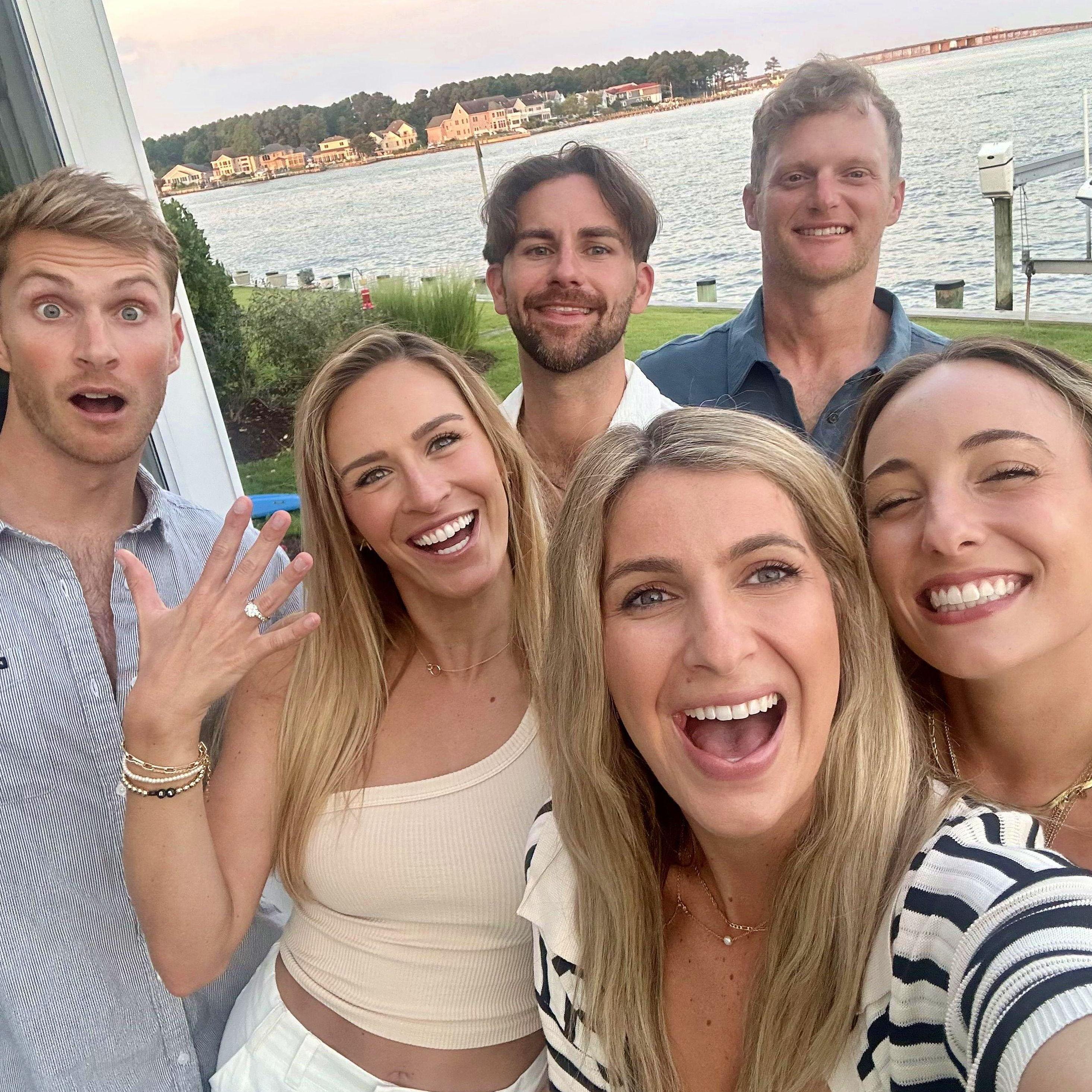 Mike surprised Julia with their closest friends showing up to the beach, the day after they got engaged :)