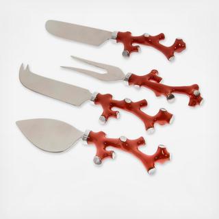 4-Piece Coral Cheese Knife Set