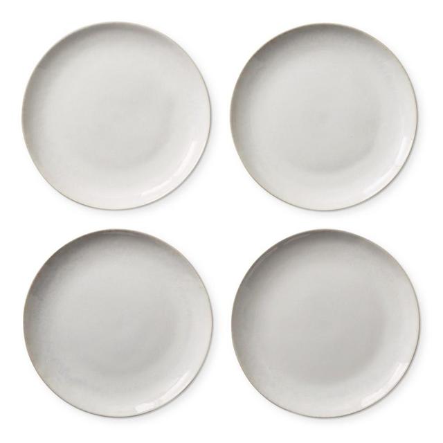 Reactive Glaze Salad Plates, Set of 4, White