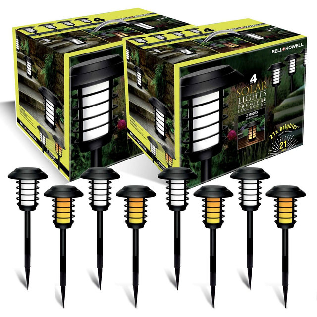 Bell + Howell Solar Powered Waterproof Pathway Lights - Pack of 8