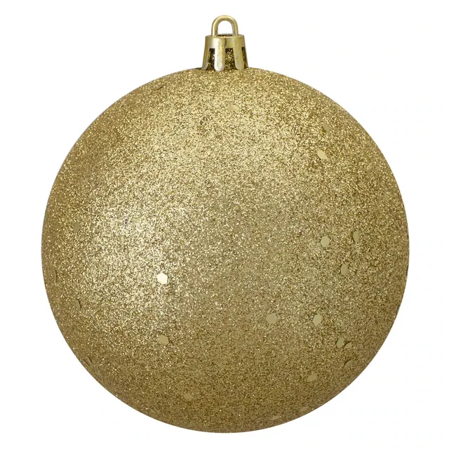 Northlight 4" Shatterproof Holographic Glitter Christmas Ball Ornament - Vegas Gold