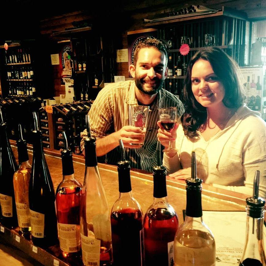 Wine tasting at Mackinac Island Winery during their one year anniversary Straits of Mackinac trip
4th of July weekend 2016
