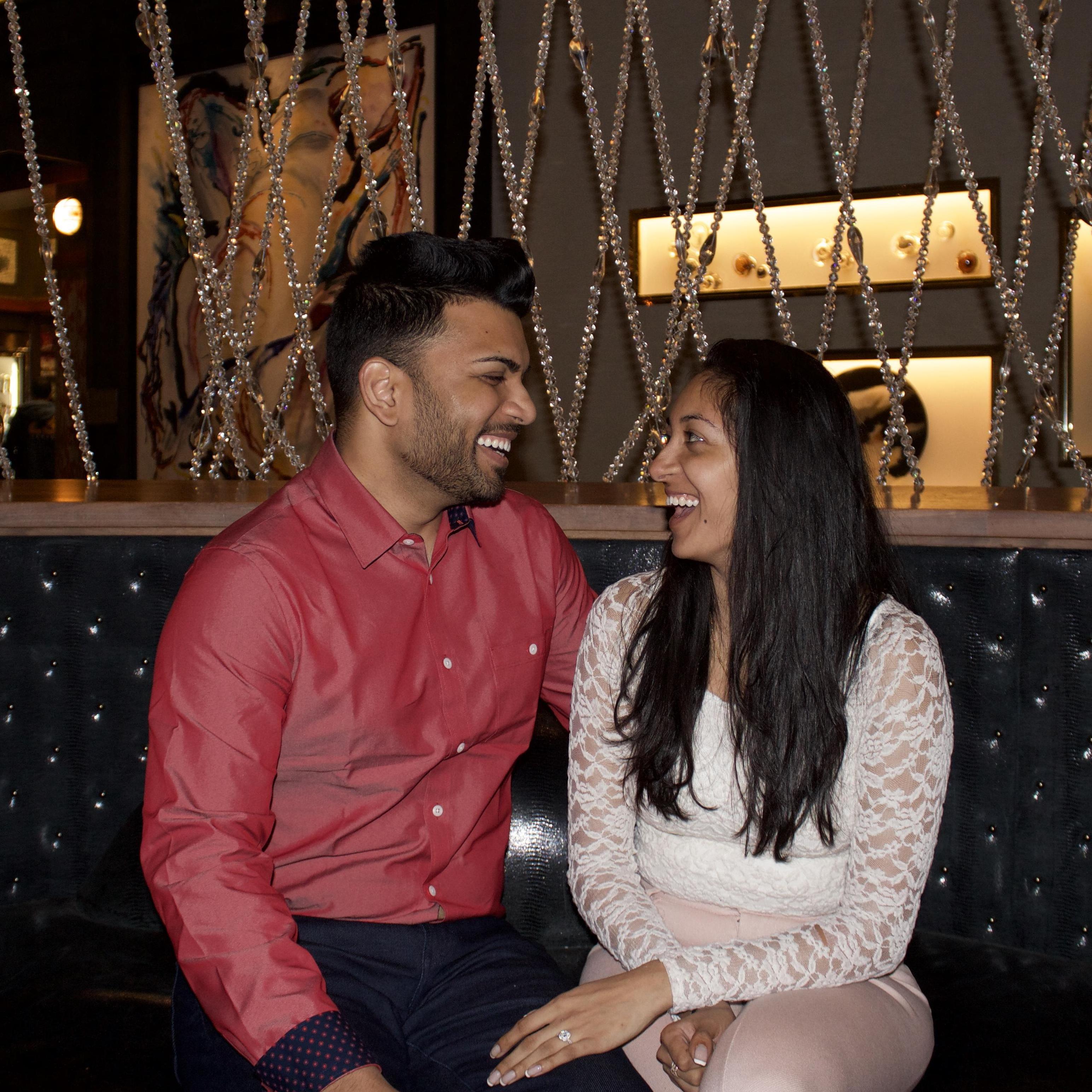 An evening out in Vegas after Dhvanil proposed. The two couldn't stop smiling!