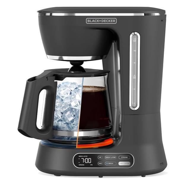 BLACK+DECKER Split Brew 12-Cup Digital Coffee Maker, CM0122, Iced or Hot Coffee, Programmable, Quick Touch, 4-Hour Keep Warm