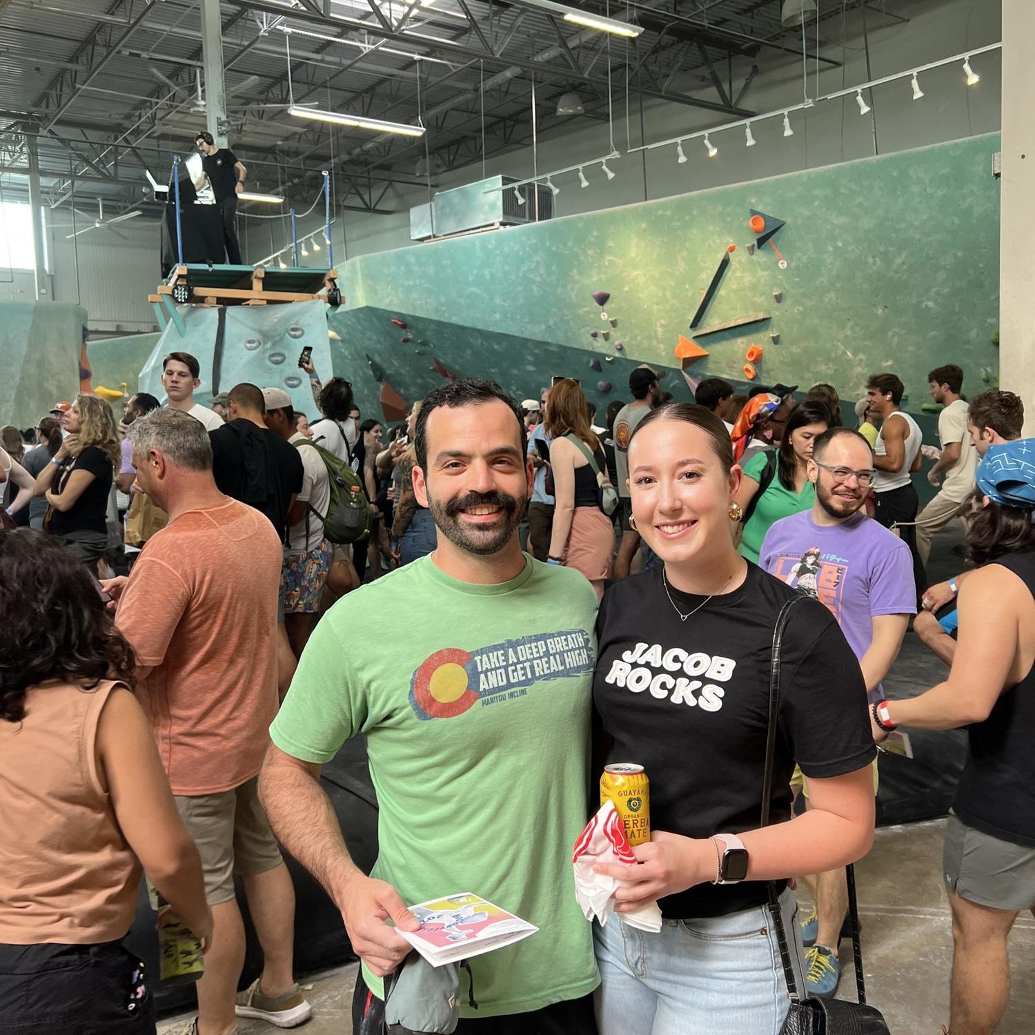 Autumn supporting Jacob in his first climbing competition!