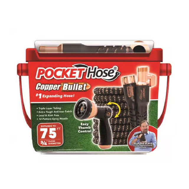 75ft Pocket Hose and Nozzle
