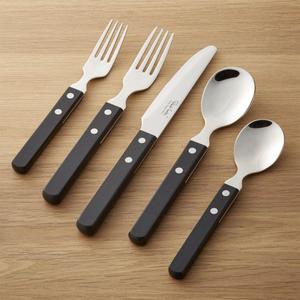 Bistro Black Handle 20-Piece Flatware Set