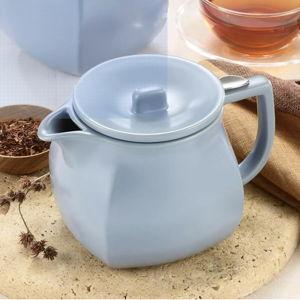 Tea Forte Fiore Ceramic Teapot with Infuser and Lid, Stone Blue, 24 oz. Ceramic Pot for Steeping Loose Leaf Tea, Dishwasher & Microwave Safe