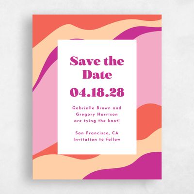 Fuchsia, Pink Wedding Save the Date - Laula Portrait