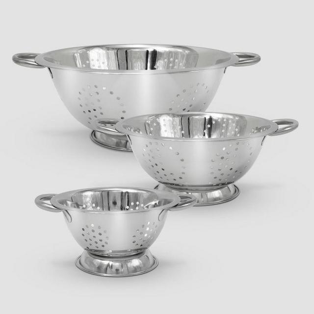 COOKPRO 731 3PC COLANDER SET STAINLESS STEEL