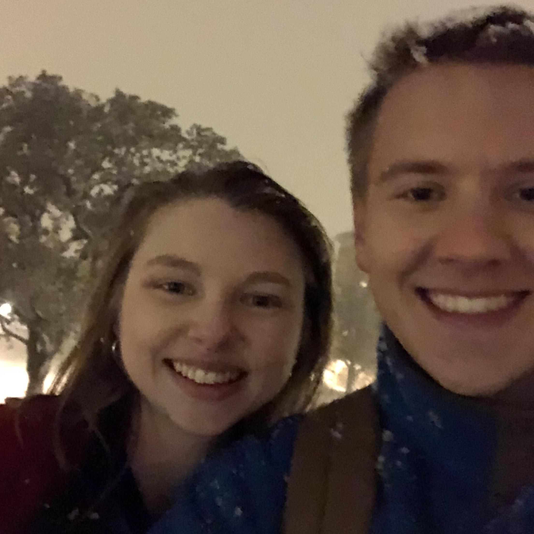 Snow in College Station the night before final exams