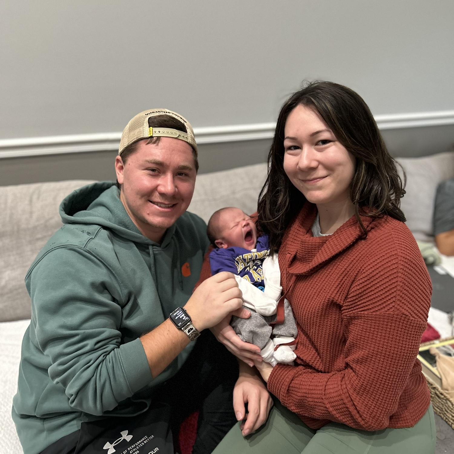 Visiting baby Grayson for the first time!