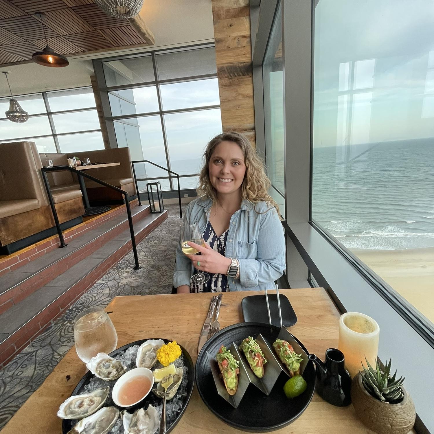 Celebrating being engaged in Virginia Beach!