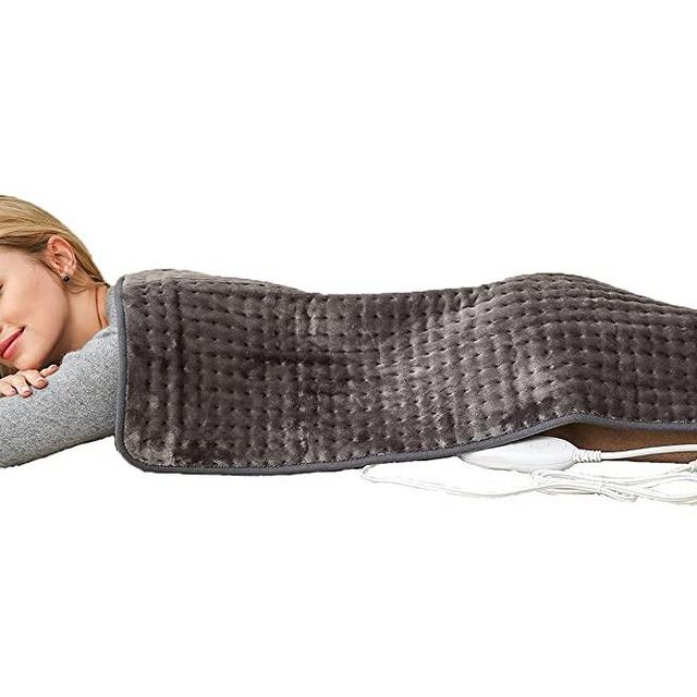 Ambershine 45cmx85cm XXXXL King Size Heating Pad with Fast-Heating Technology&6 Temperature Settings, Flannel Electric Heating Pad/Pain Relief for Back/Neck/Shoulders/Abdomen/Legs (Dark Gray)