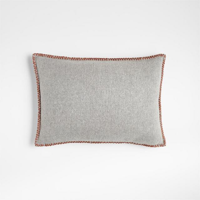 Taloga 22"x15" Grey Pillow Cover with Feather-Down Insert