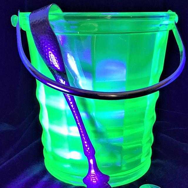 Vintage Green Uranium Glass, Depression...