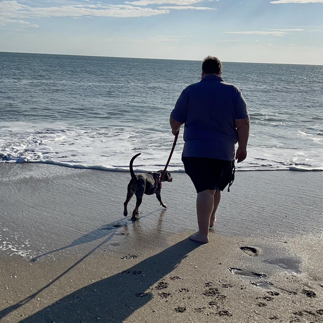 Jason and Gypsy strolling Jensen Beach