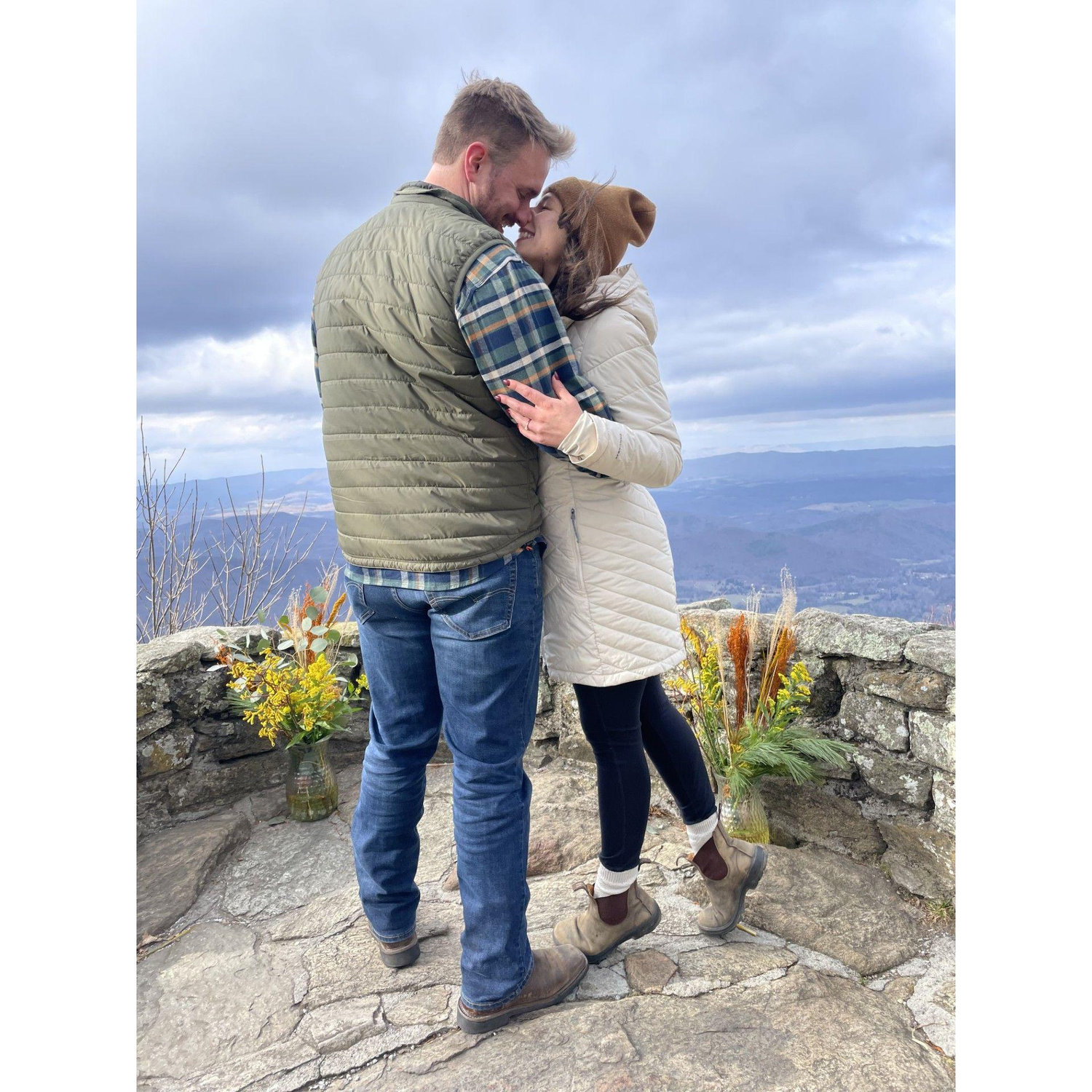 Right after we got engaged on the Appalachian Trail.