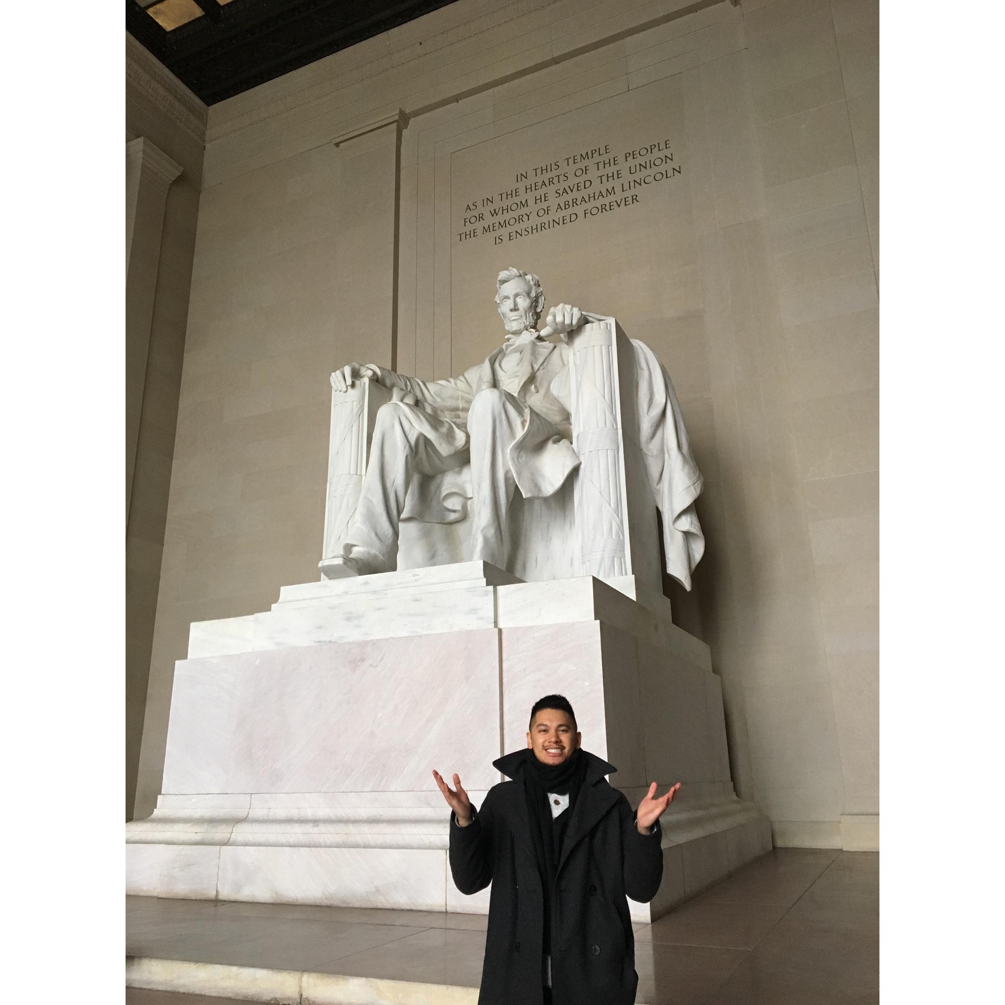 Washington, D.C. — Pictured: Honest Abe. Not Pictured: The fact that our visit coincided with the first snowfall of the season, and we were unprepared for the frost. We went shopping for gloves next.