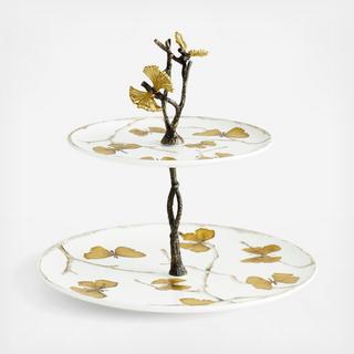 Butterfly Ginkgo 2-Tier Etagere