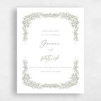 Green Wedding Save the Date - Birchwood Portrait