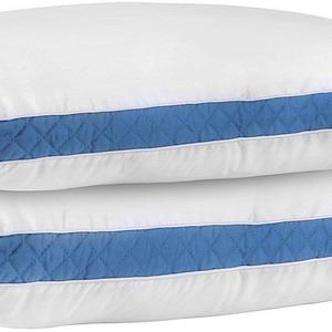 Utopia Bedding Gusseted Quilted Pillow (King 18 x 36 Inches, Blue) Set of 2 Premium Quality Bed Pillows For Side and Back Sleepers With Blue Gusset