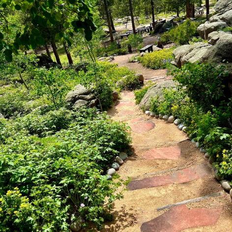 Trail down to the ceremony site - wear shoes you can safely navigate this in!