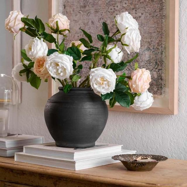 Rustic Black Hand-Made Vase