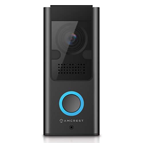 Amcrest SmartHome Video Doorbell Camera, 2.4 GHz WiFi Doorbell Camera, IP55 Weatherproof, Two-Way Audio, 140º Wide-Angle, AD110