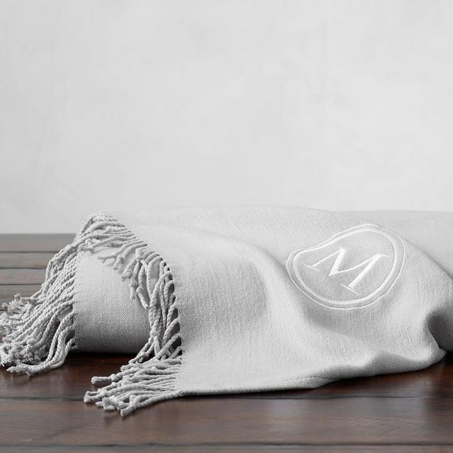 Monogrammable Throw, 50 x 60", Smoke Gray