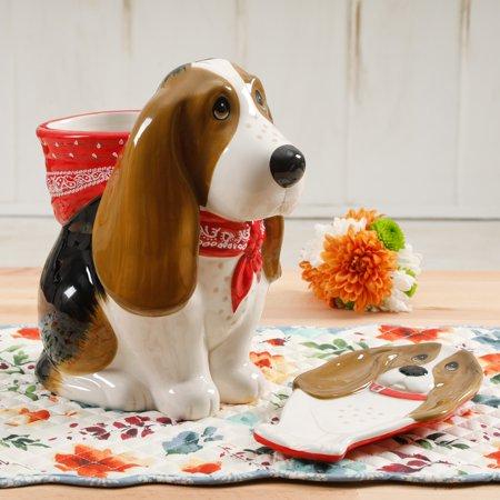 The Pioneer Woman 2-Piece Spoon Rest & Utensil Holder Ceramic Set