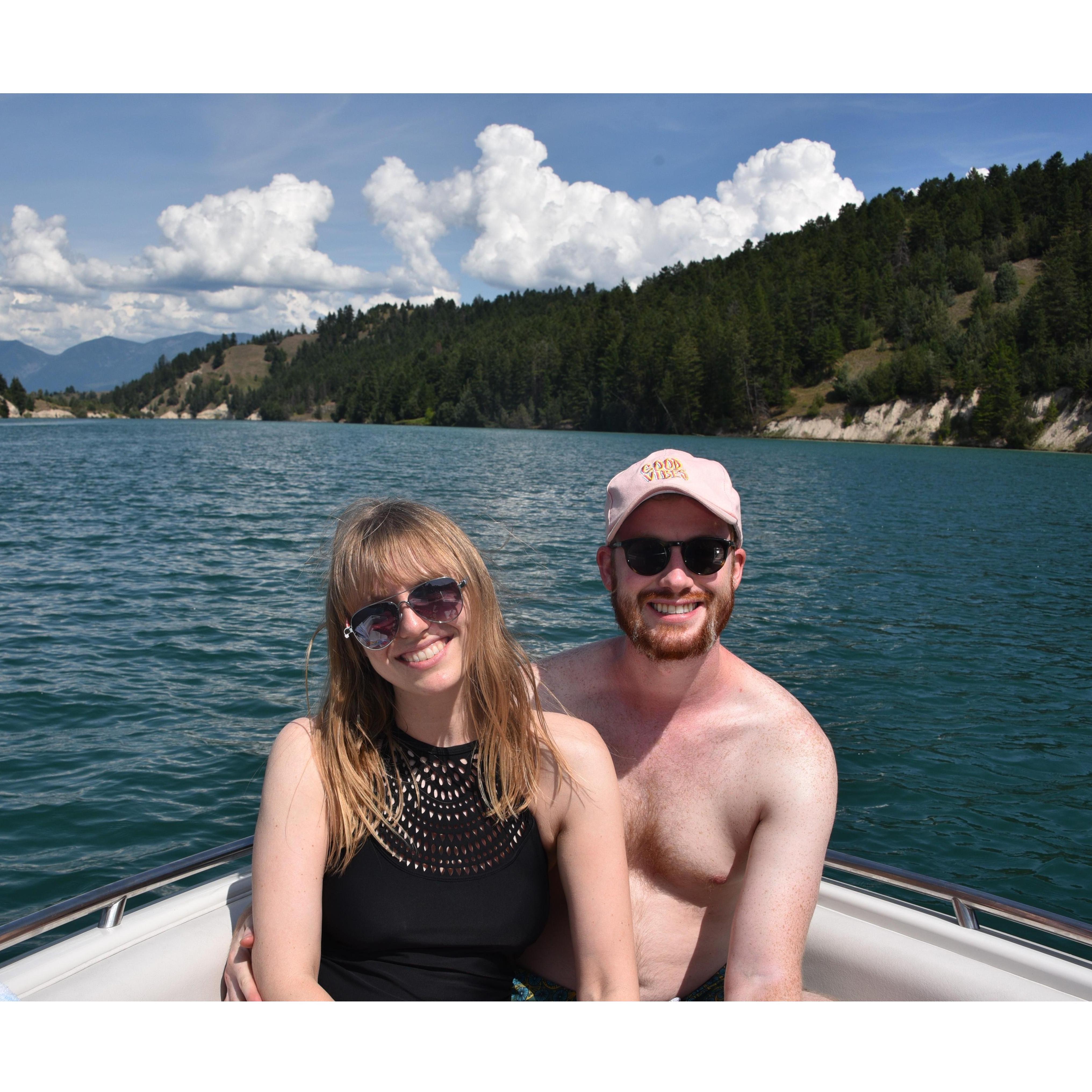 Our yearly tradition of taking the boat out on Flathead Lake