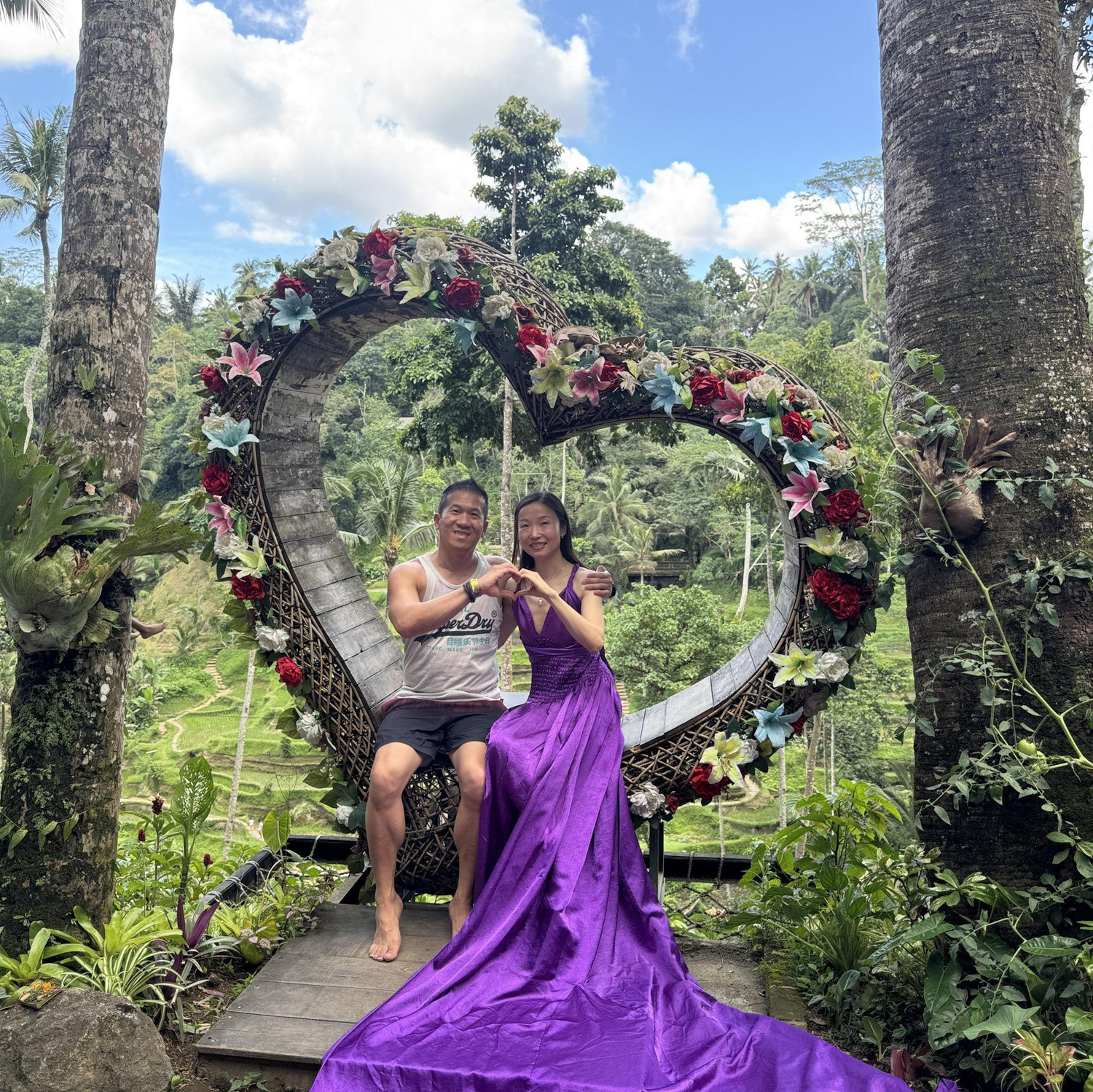 Tarzan & Jane swinging in the jungle in Ubud, Bali.